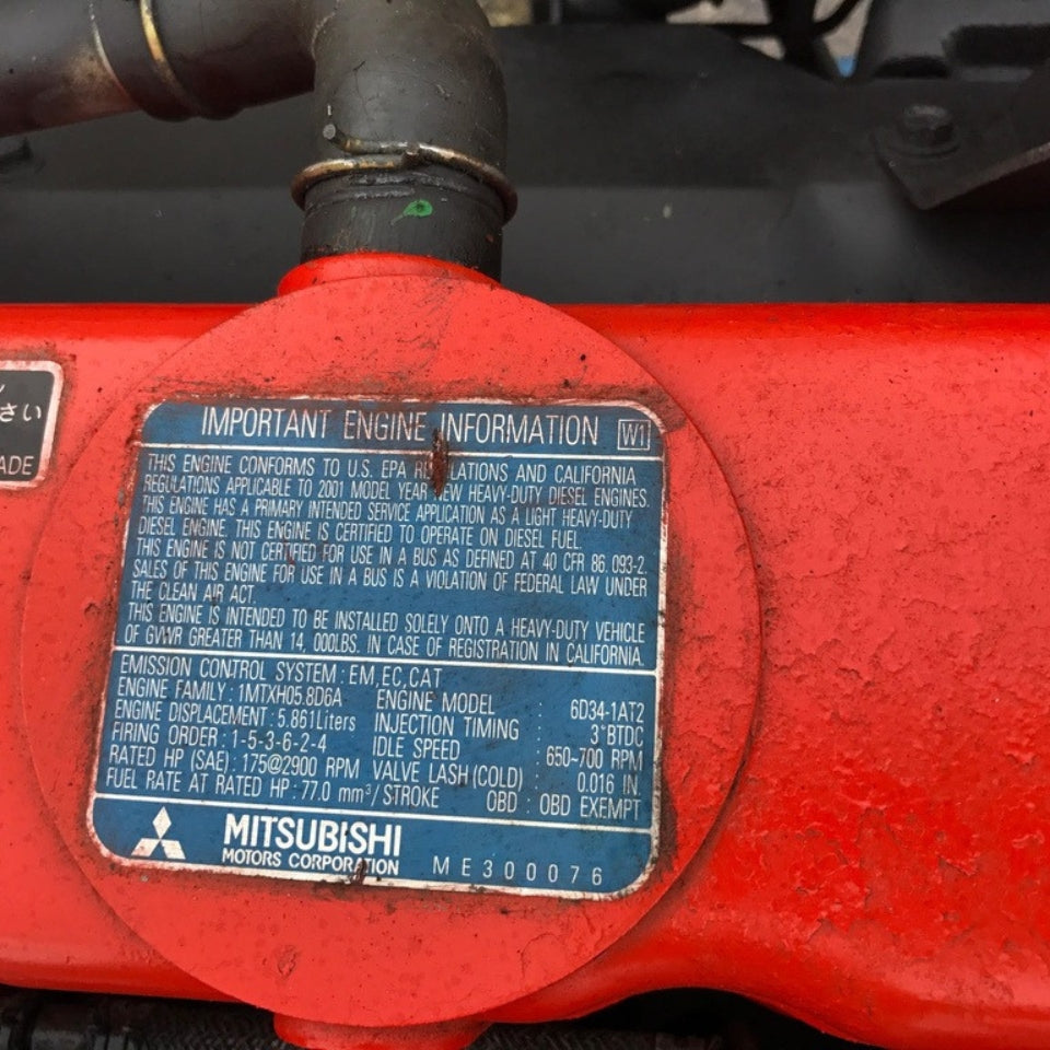 2001 Mitsubishi 6D34-1AT2 175HP 5.8L Diesel Engine For Sale - hdengines.com