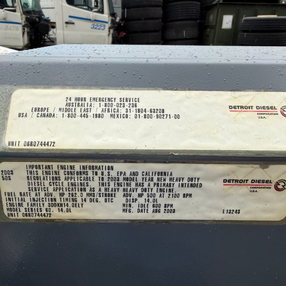 2003 Detroit Series 60 14.0 DDEC IV Diesel Engine, 500HP, 3DDXH14.0ELY, 6067HK6E