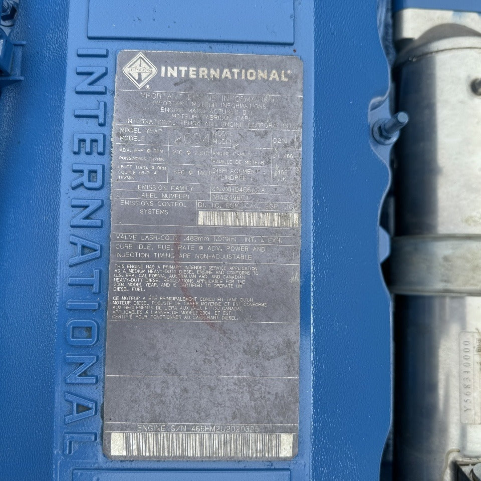 2004 International DT466E 210HP 6 Cyl Diesel Engine For Sale - hdengines.com