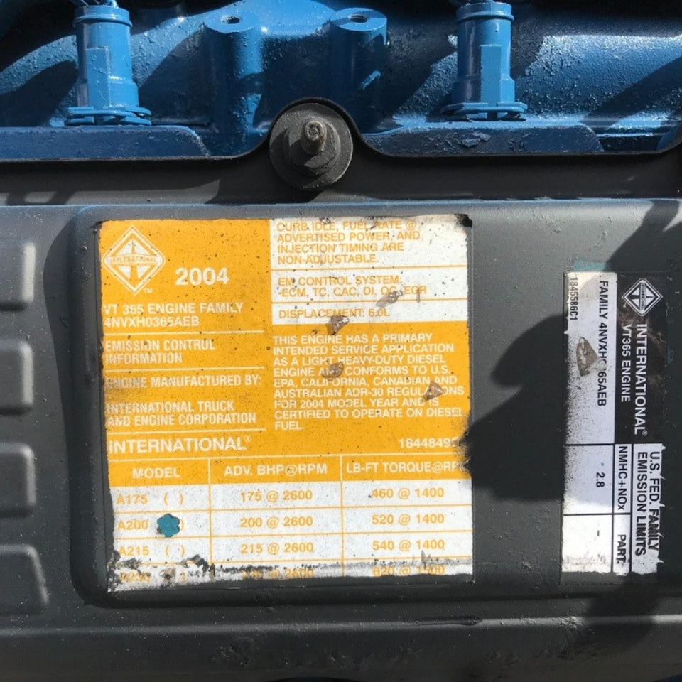 2004 International VT365 200HP Diesel Engine For Sale - hdengines.com
