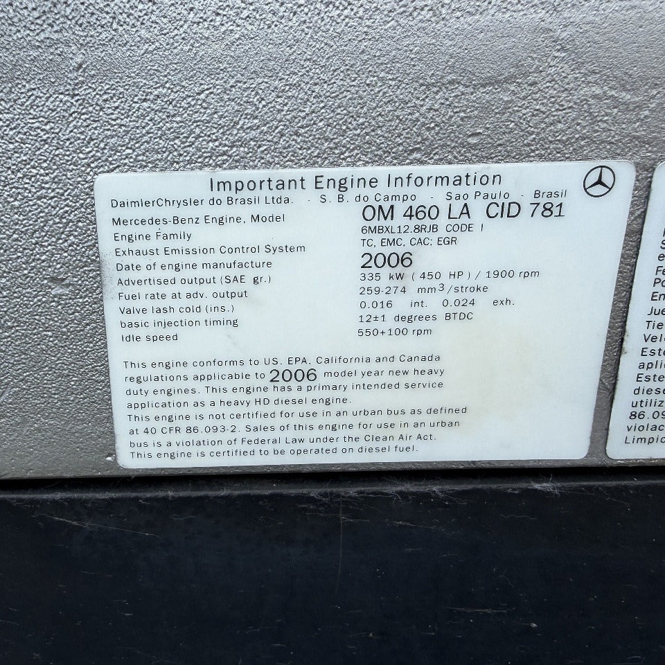 2006 Mercedes OM460LA 450 HP 6 Cylinder Engine For Sale - hdengines.com