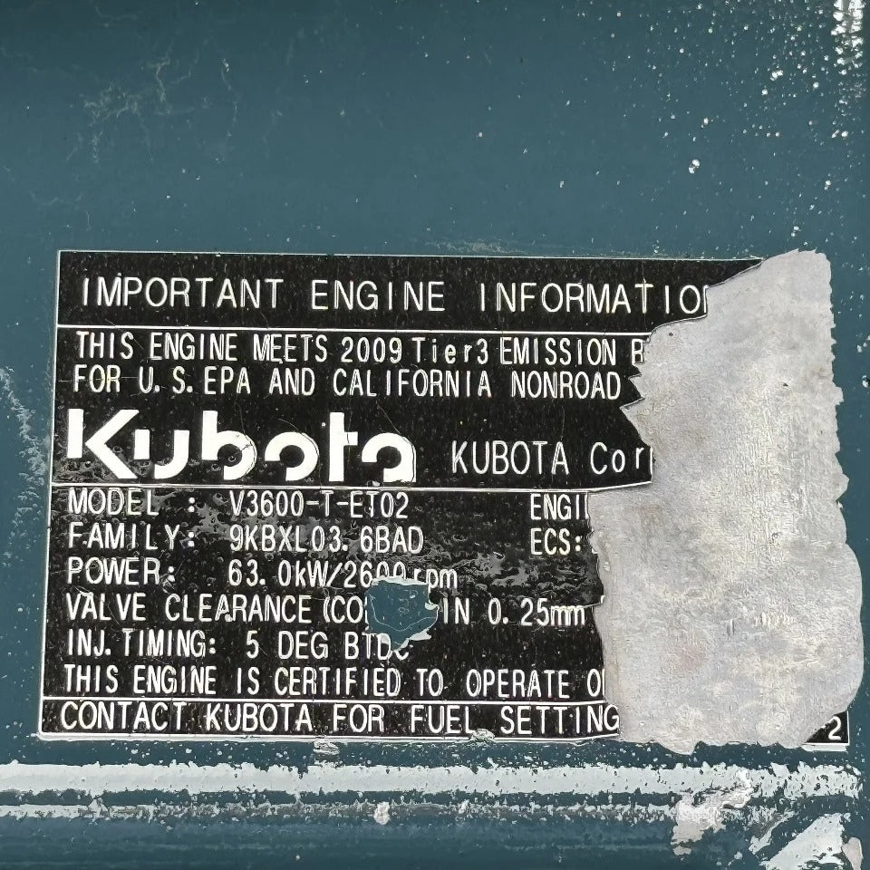 2009 Kubota V3600 84HP 4 Cyl Diesel Engine For Sale - hdengines.com