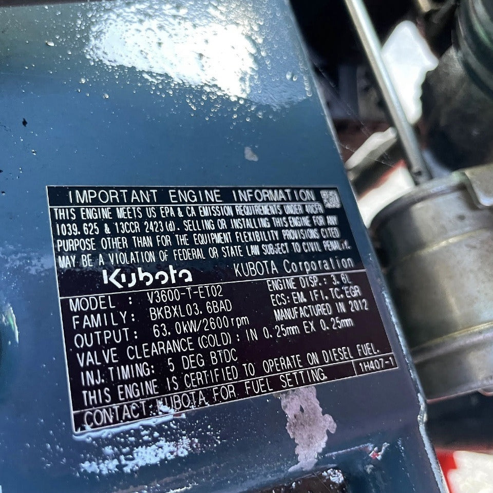 2012 Kubota V3600- 85HP 4 Cyl Diesel Engine For Sale - hdengines.com