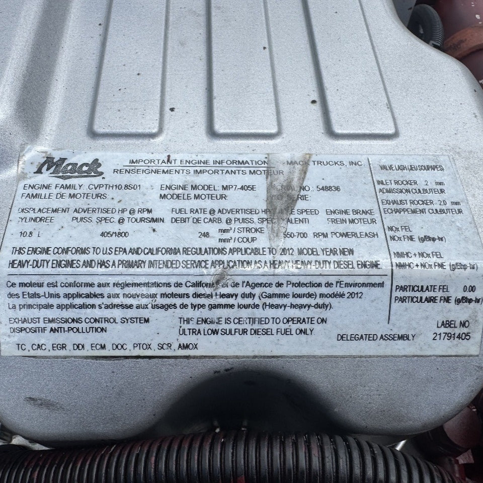 2012 Mack MP7 405HP 6 Cyl Diesel Engine For Sale– EPA10 - hdengines.com