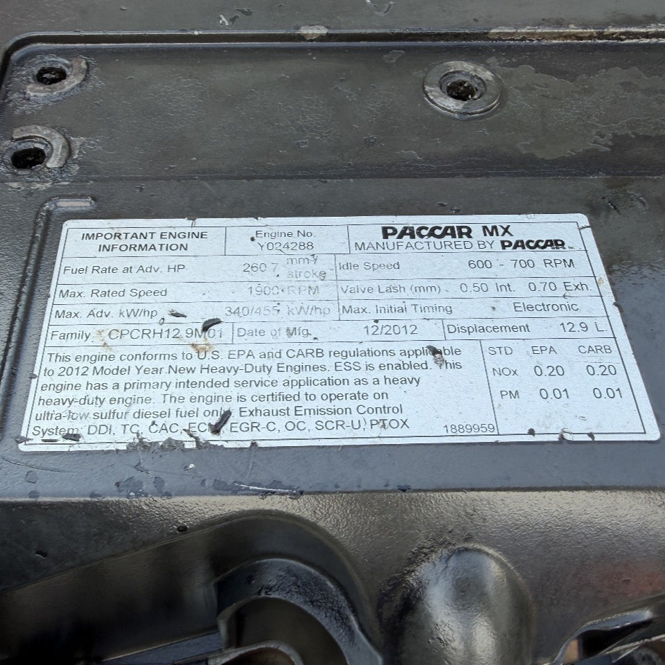 2012 PACCAR MX-13 455HP 6 Cyl Diesel Engine For Sale – (EPA10) - hdengines.com