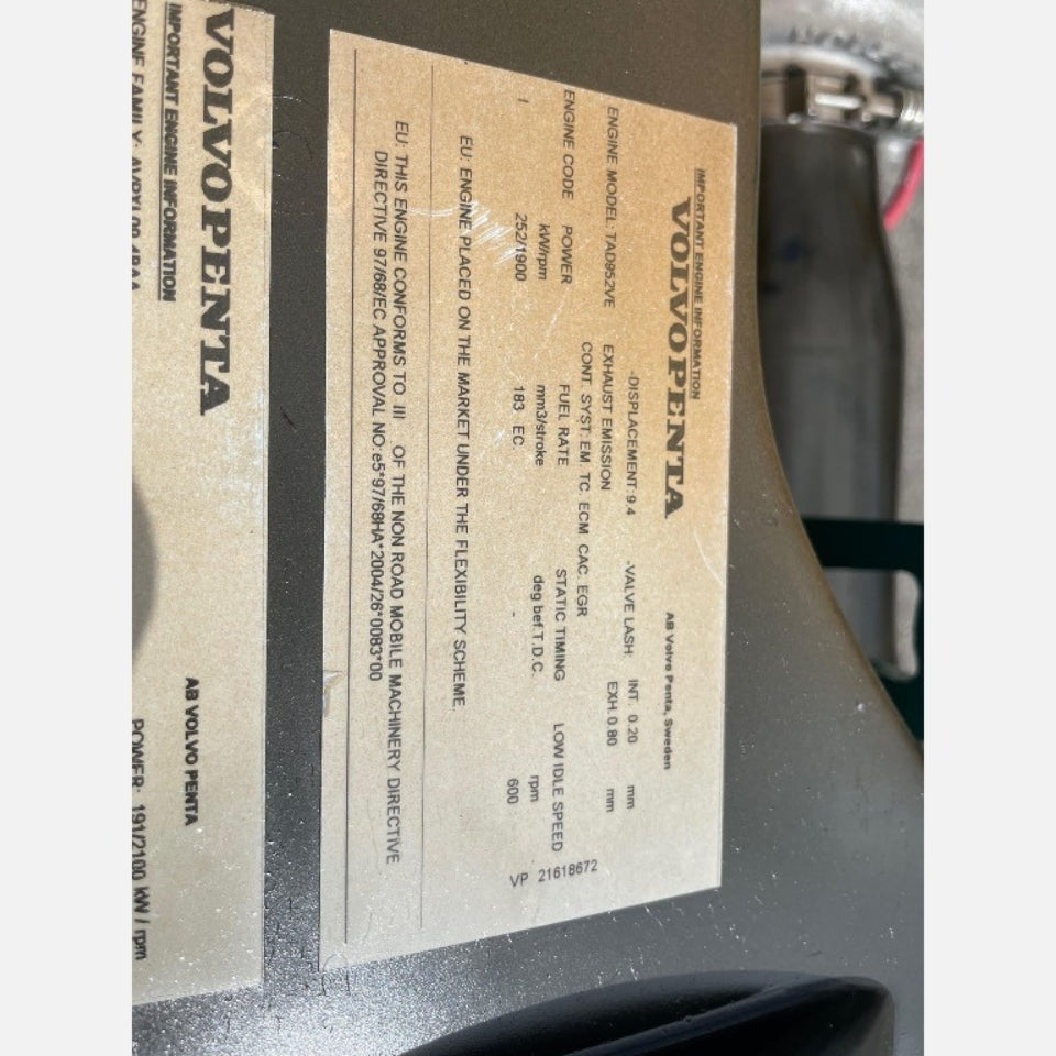 2013 Volvo D9 TAD952VE 337HP 6 Cyl Diesel Engine For Sale - hdengines.com