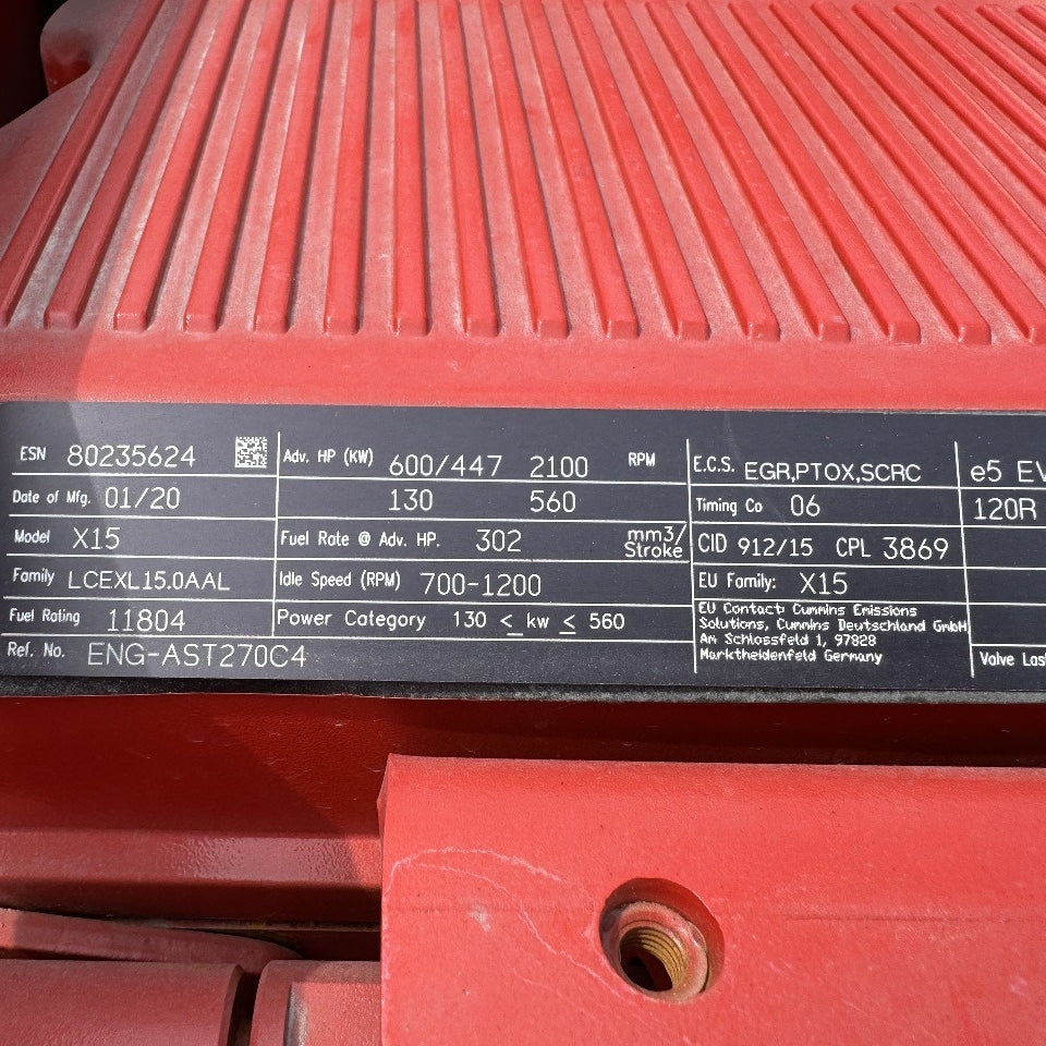 2020 Cummins QSX15 600HP 6 Cyl Industrial Diesel Engine For Sale – Tier 4 Final - hdengines.com