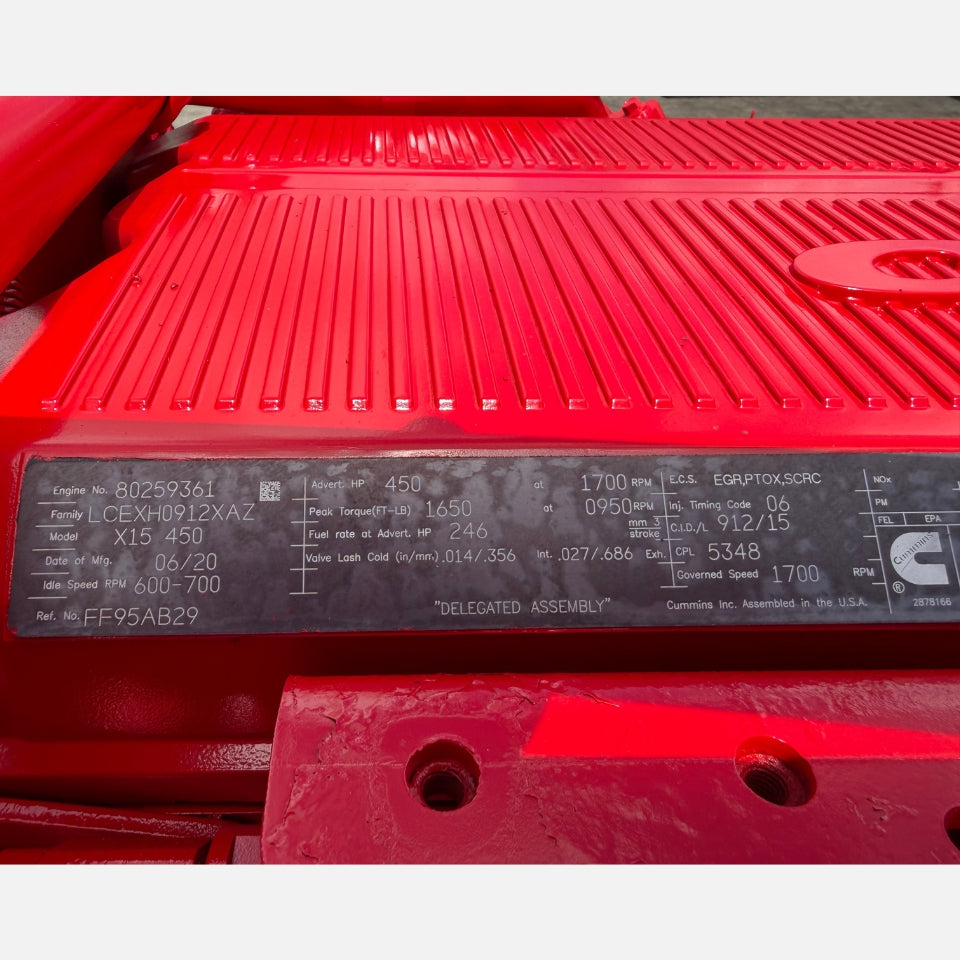 2020 Cummins X15 Diesel Engine CPL 5348, CM2450, LCEXH0912XAZ