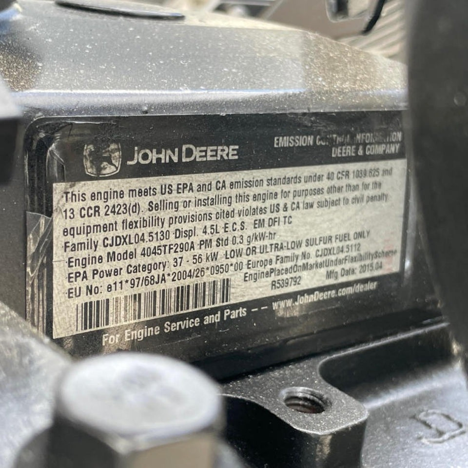2015 John Deere 4045TF290A 74HP 4 Cyl POWERTECH Diesel Engine For Sale - hdengines.com