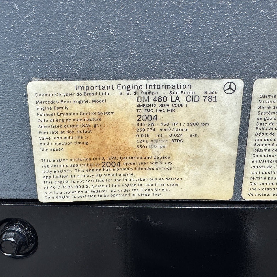 2004 Mercedes OM460LA 450HP 6 Cyl Diesel Engine For Sale | MBE4000 - hdengines.com