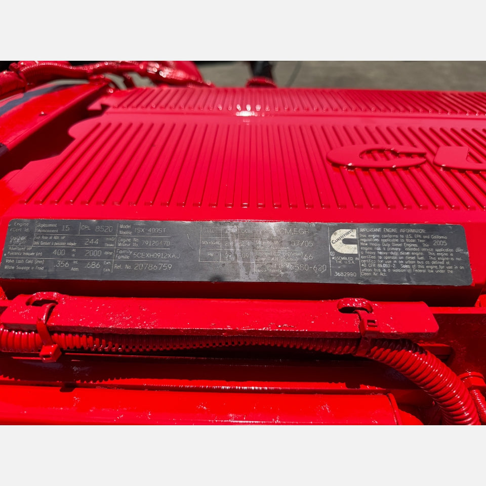 2005 Cummins ISX Diesel Engine 5CEXH0912XAJ, 15.0L, 400HP EPA04 CPL 8520