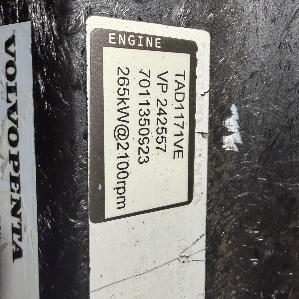 2015 Volvo TAD1171VE Tier 4 Final Industrial Diesel Engine Power Unit, 10.8L, 355HP