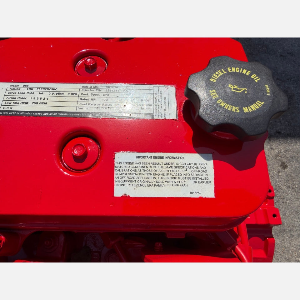 2020 Cummins QSB6.7 Industrial Diesel Engine, Tier 4 Interim, CPL 3098, 173HP, CM2250