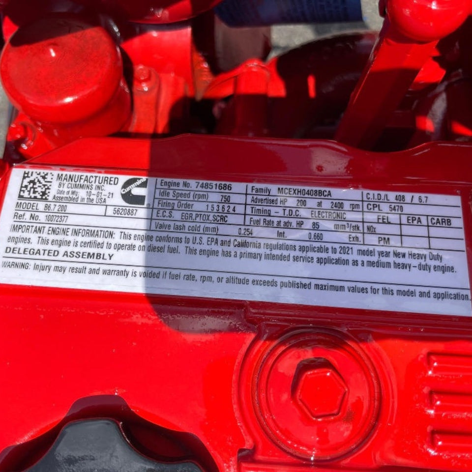 New 2021 Cummins B6.7 200HP 6 Cyl – EPA 2021 Diesel Truck Engine for Sale - hdengines.com