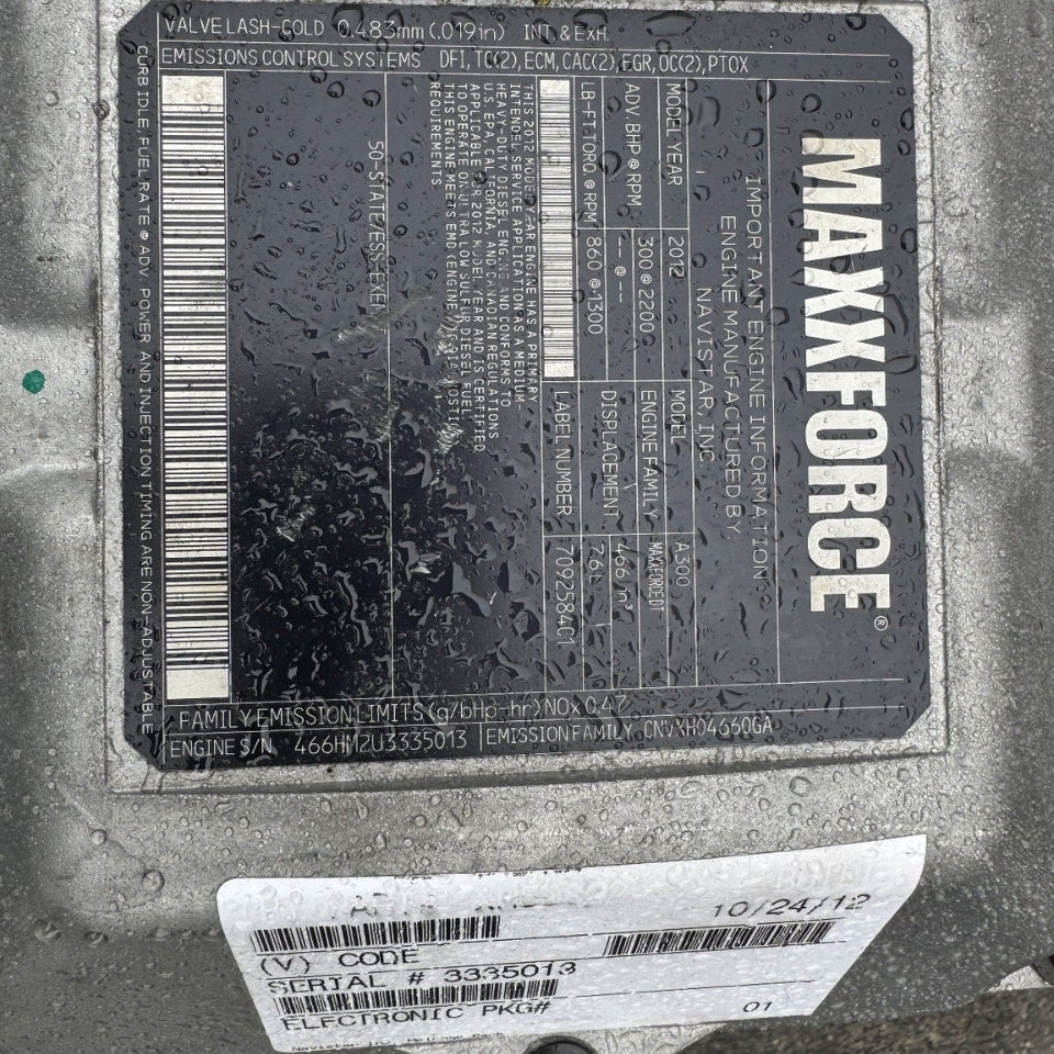 New 2012 International MAXXFORCE DT 300HP 6 Cyl Diesel Engine For Sale | A300 - hdengines.com