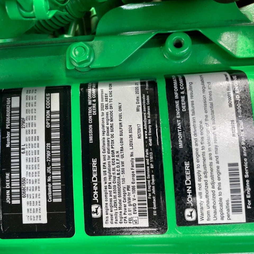 New 2020 John Deere 6068CI550 300HP 6 Cyl Diesel Engine Power Unit For Sale - hdengines.com