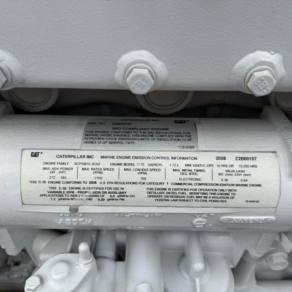 New 2008 CAT C10 325HP 6 Cyl – Tier 2 Marine Diesel Engine for Sale - hdengines.com