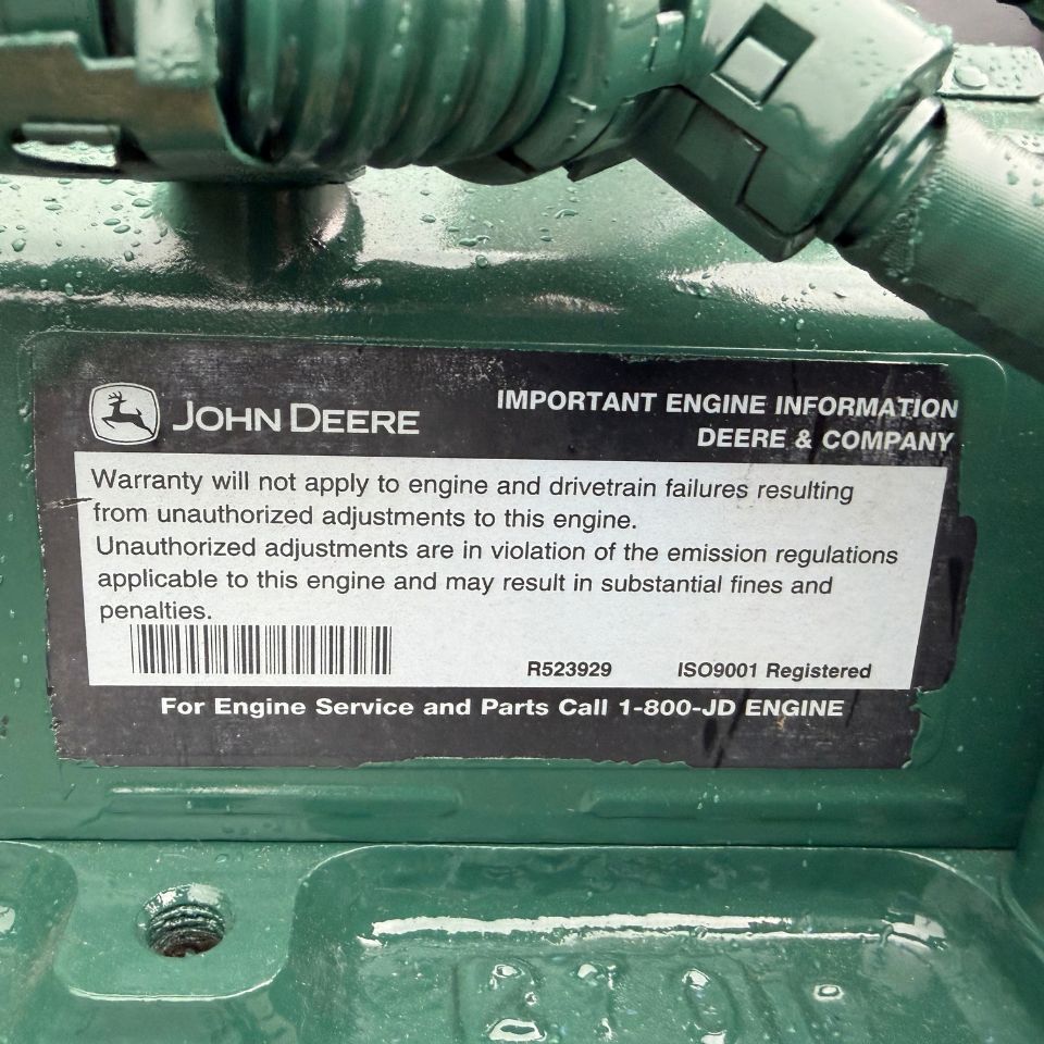 2018 John Deere 6068HF285 Diesel Engine, Family # BJDXL06.8117, 173HP, 6.8L