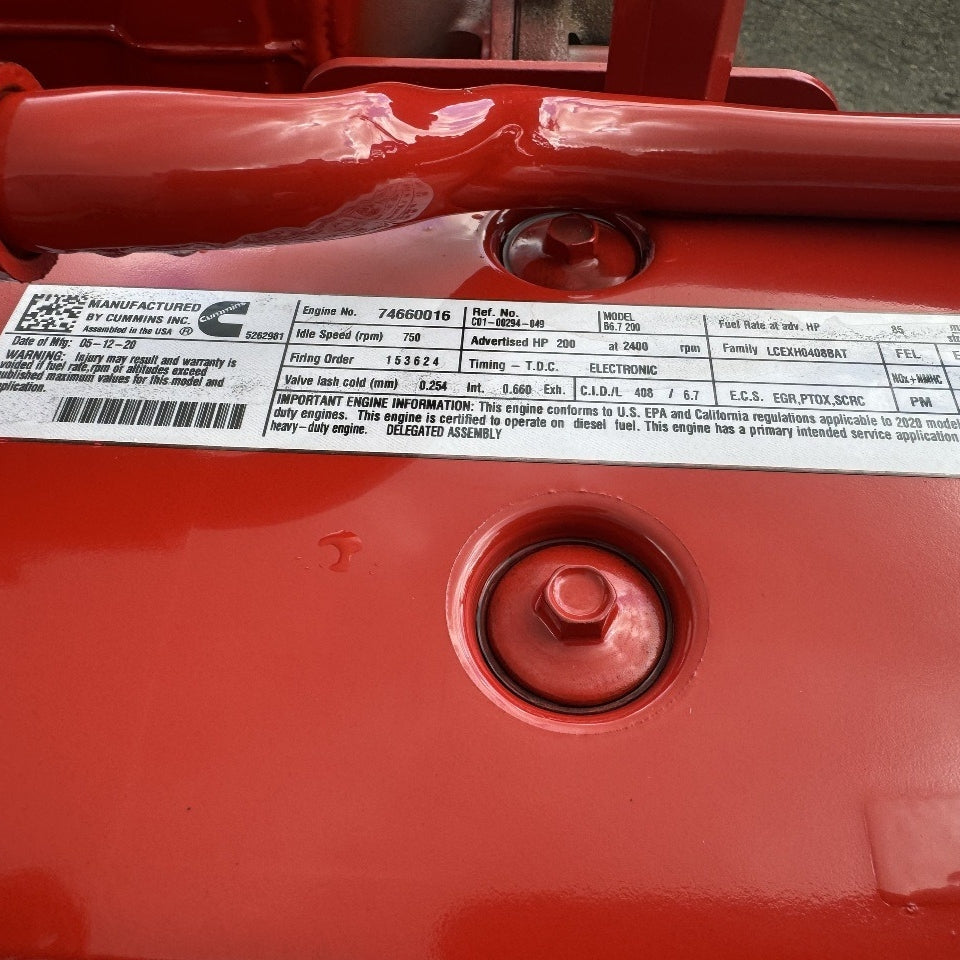 New 2020 Cummins B6.7 200HP 6 Cyl – EPA 2017 Diesel Truck Engine for Sale - hdengines.com