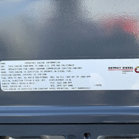 2006 Detroit Series 60 14.0L 685 HP 6 Cyl Industrial Diesel Engine For Sale – Tier 3 - hdengines.com