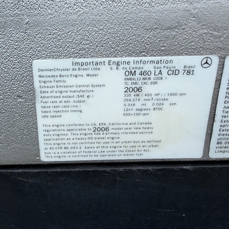 2006 Mercedes OM460LA 450 HP 6 Cylinder Engine For Sale - hdengines.com