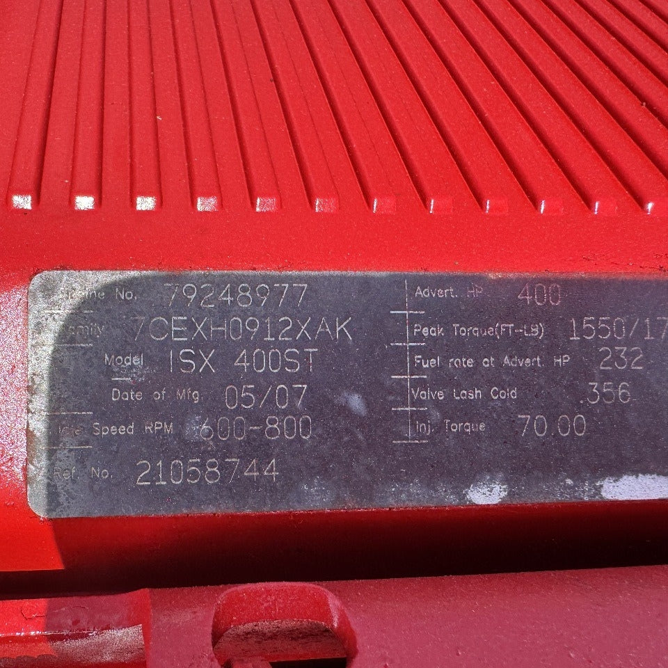 2007 Cummins ISX 400HP 6 Cyl Diesel Engine For Sale– ESN 79248977 - hdengines.com