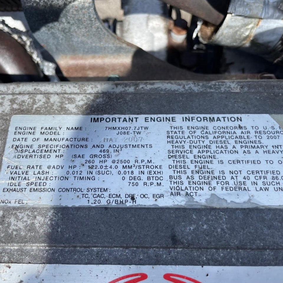 2007 Hino J08E-TW 260HP 6 Cyl Diesel Engine For Sale – 7.7L | - hdengines.com
