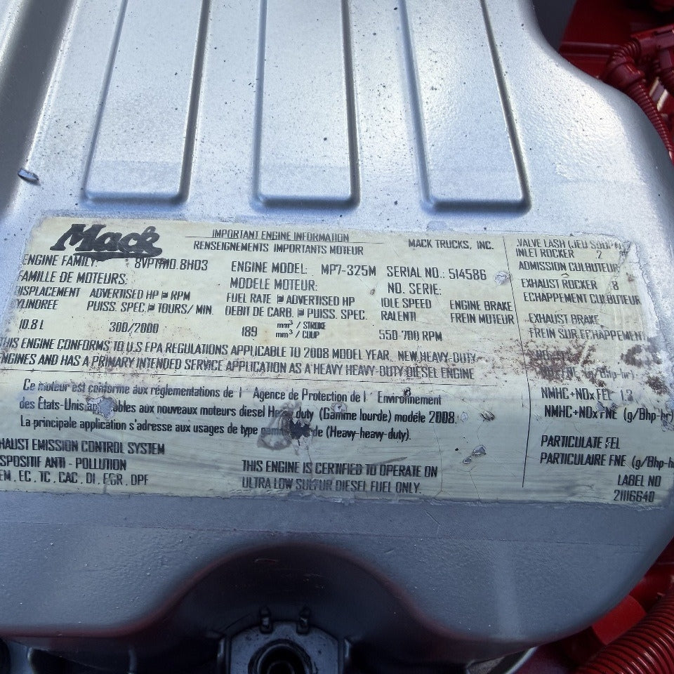 2008 Mack MP7 325HP 6 Cyl Diesel Engine For Sale | EPA07 - hdengines.com