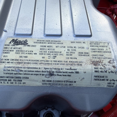 2008 Mack MP7 325HP 6 Cyl Diesel Engine For Sale | EPA07 - hdengines.com