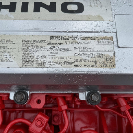 2009 Hino J08E-TV 220HP 6 Cylinder Diesel Engine For Sale– EPA07 - hdengines.com