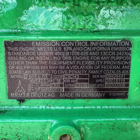2012 Deutz D914L03 58HP 3 Cyl Diesel Engine For Sale - hdengines.com
