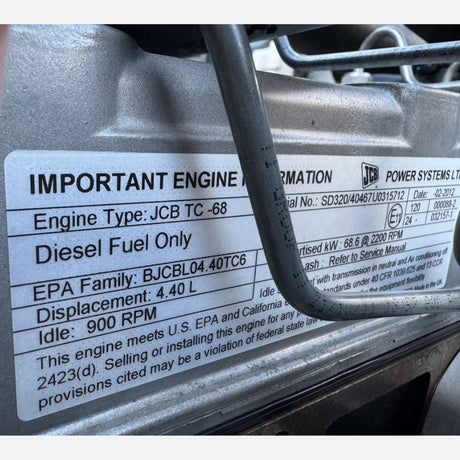 2012 JCB TC-68 444 92HP 4 Cyl Diesel Engine For Sale - hdengines.com