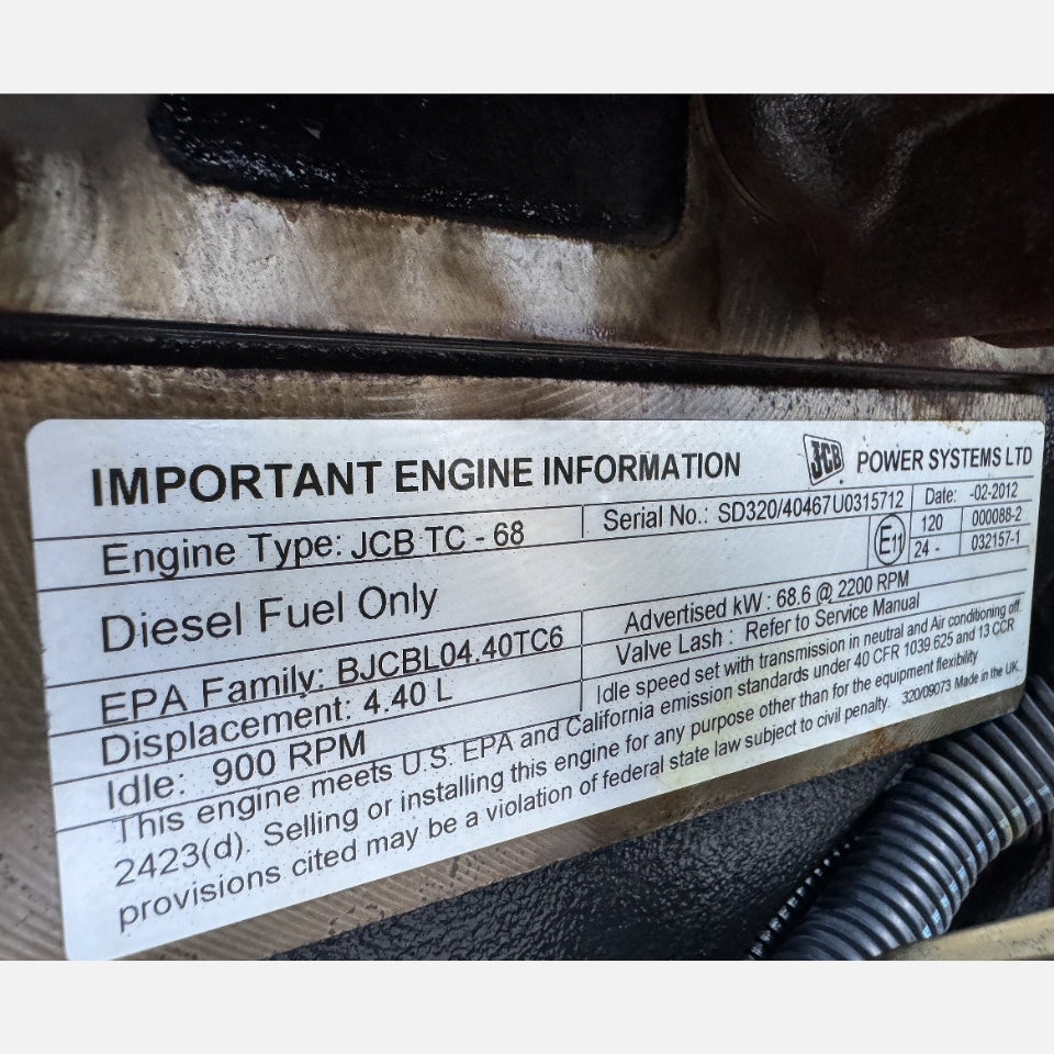 2012 JCB TC-68 444 92HP 4 Cyl Diesel Engine For Sale - hdengines.com