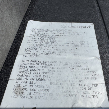 2013 Detroit DD15TC 505HP 6 Cyl Diesel Engine For Sale – Model: DD15TC - hdengines.com
