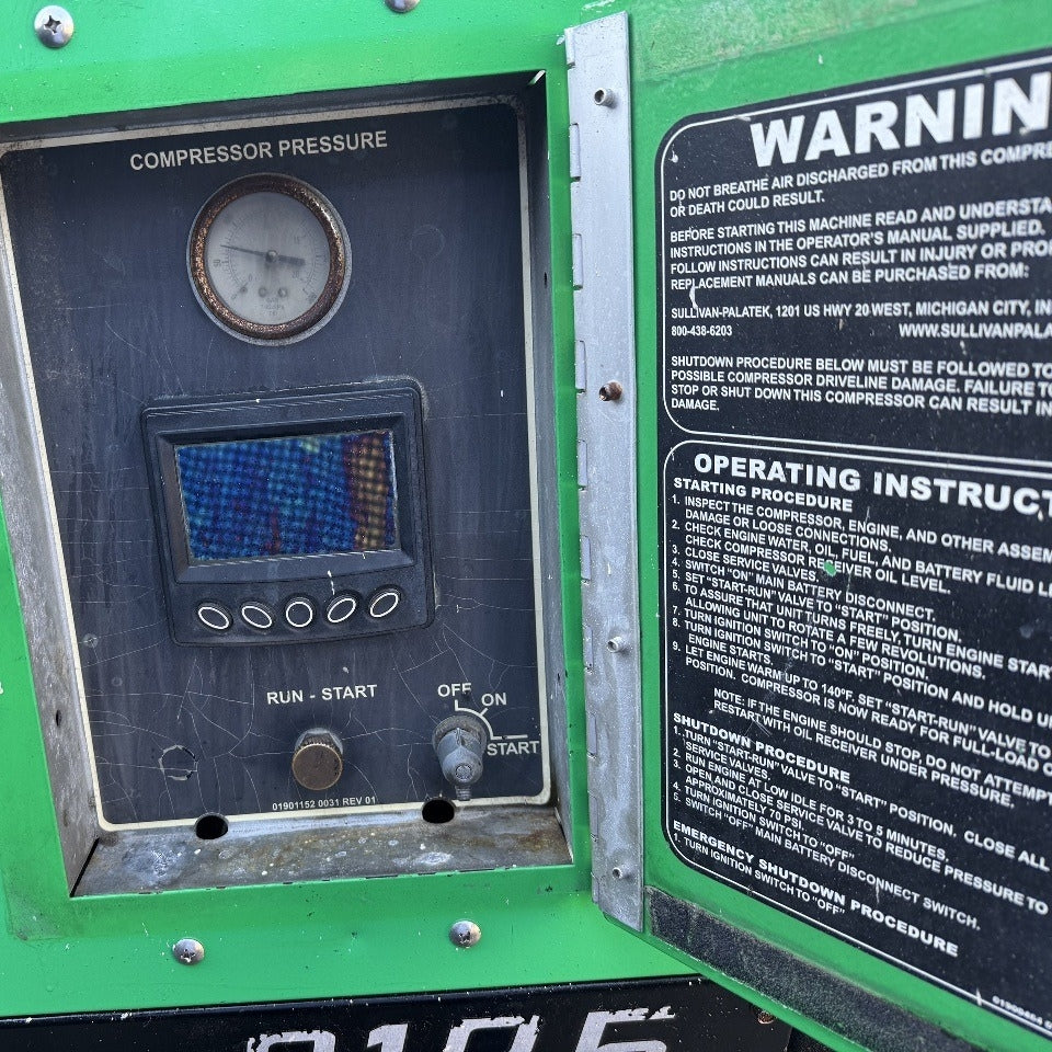 2014 Sullivan Palatek D185PDZSB Deutz D2.9L4 49HP 4 Cyl Air Compressor For Sale - hdengines.com