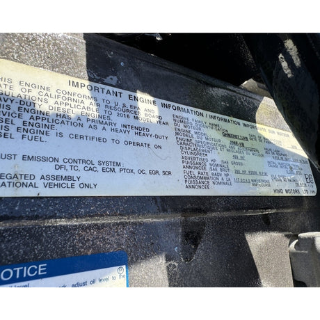2016 Hino J08E-VB 260HP 6 Cyl Diesel Engine For Sale– EPA13 | - hdengines.com