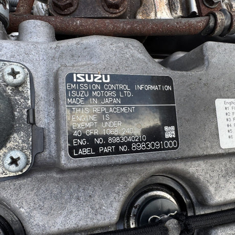 2016 Isuzu 4JJ1TC 3.0L 175 HP 4 Cyl Diesel Engine For Sale – EPA13 - hdengines.com