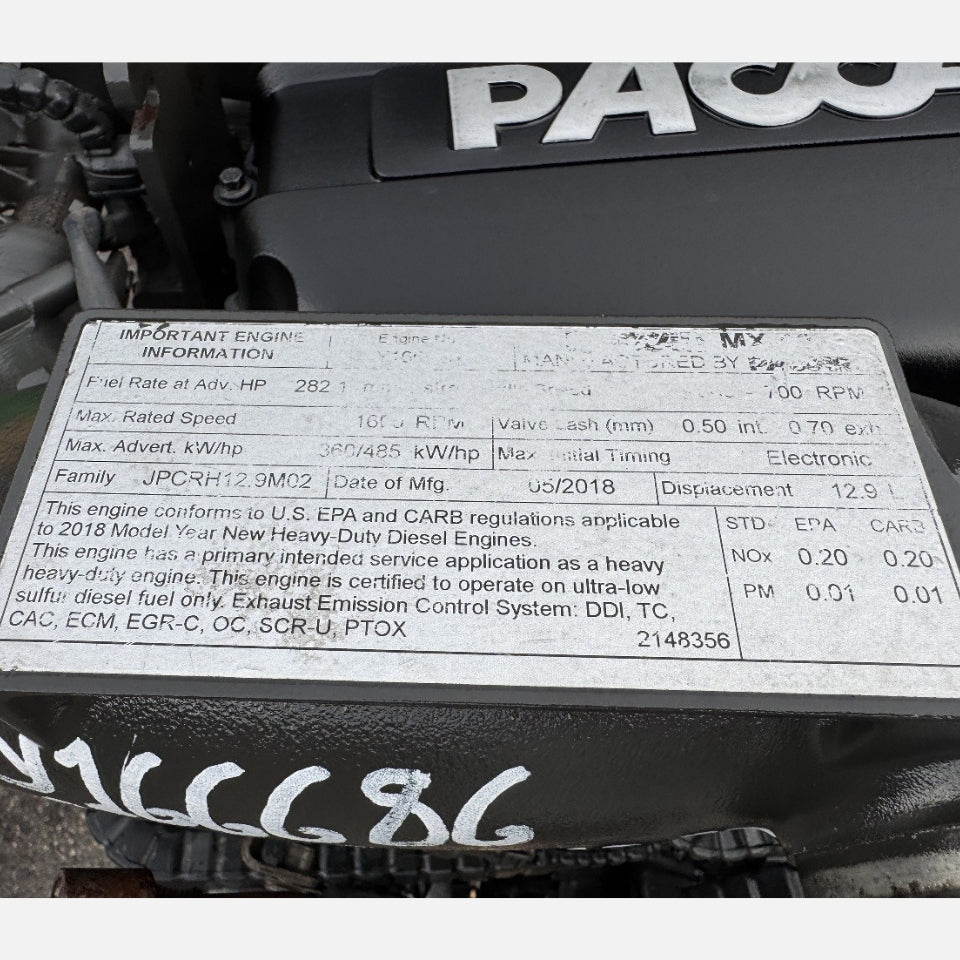 2018 PACCAR MX-13 EPA17 485HP 6 Cyl Diesel Engine For Sale - hdengines.com