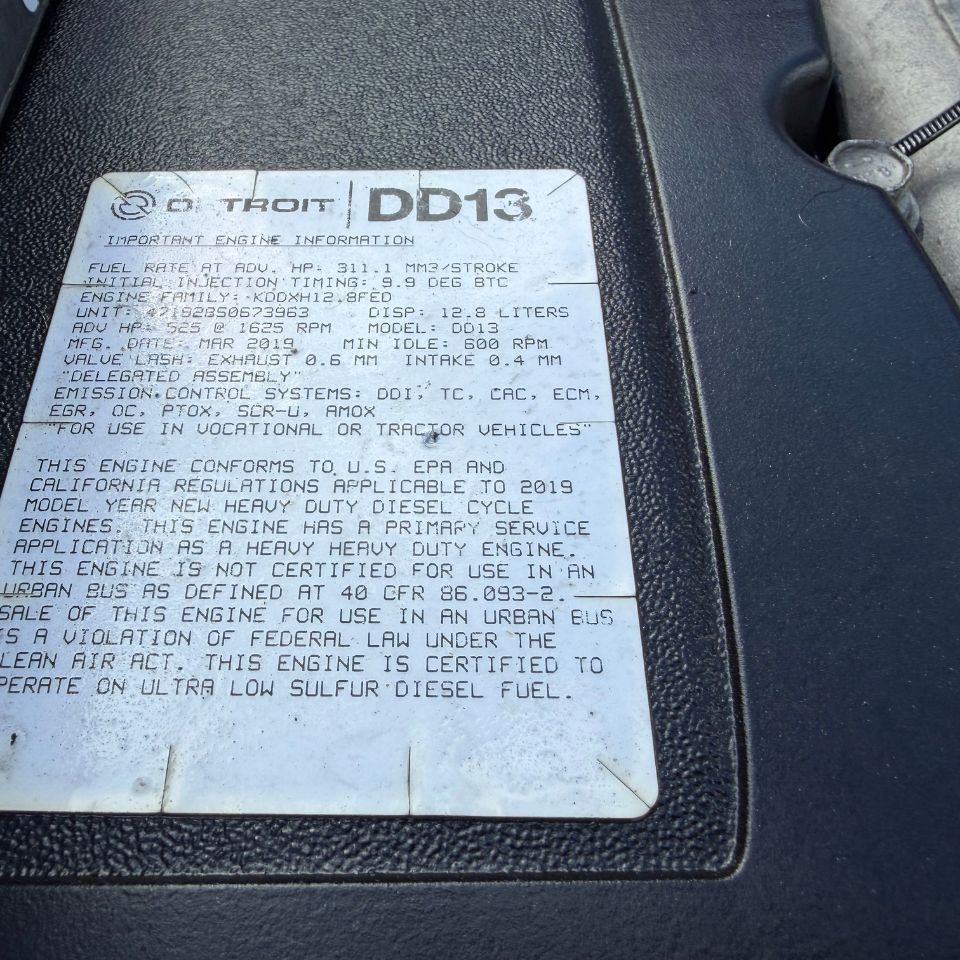 2019 Detroit DD13 Diesel Engine, Family # KDDXH12.8FED, 525HP, 12.8L, EPA17