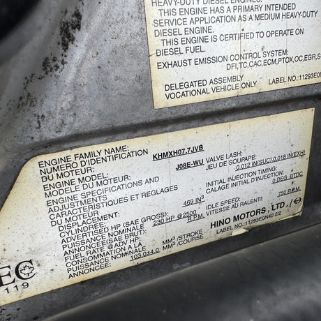 2019 Hino J08E-WU 230HP 6 Cyl Diesel Engine For Sale– EPA17 - hdengines.com