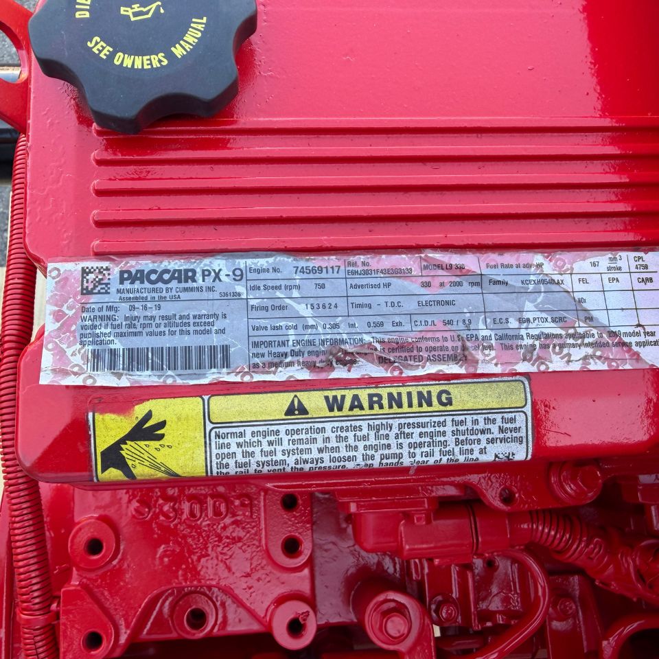 2019 PACCAR PX-9 Diesel Engine, EPA17, Family #KCEXH0540LAX, 330HP, CPL 4759