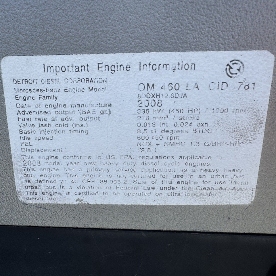 2008 Mercedes-Benz OM460LA 450HP 6 Cylinder Diesel Engine For Sale | 1900 RPM - hdengines.com