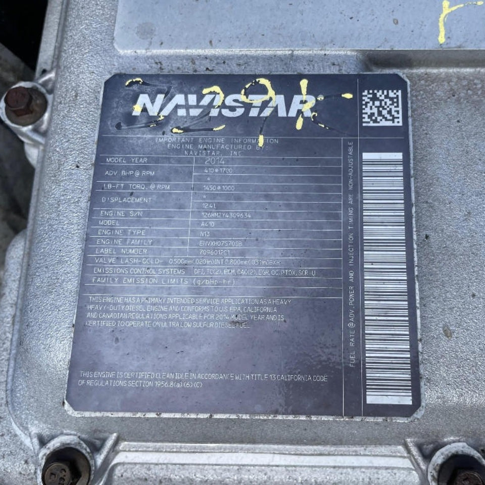 2014 International N13 410HP 6 Cyl Diesel Engine For Sale | A410 - hdengines.com