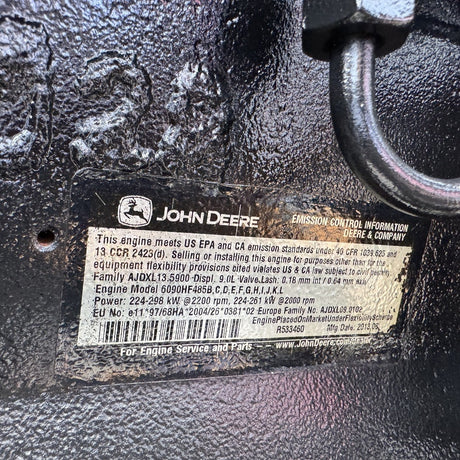 2013 John Deere 6090HF485B 375HP 6 Cyl Industrial Diesel Engine For Sale - hdengines.com
