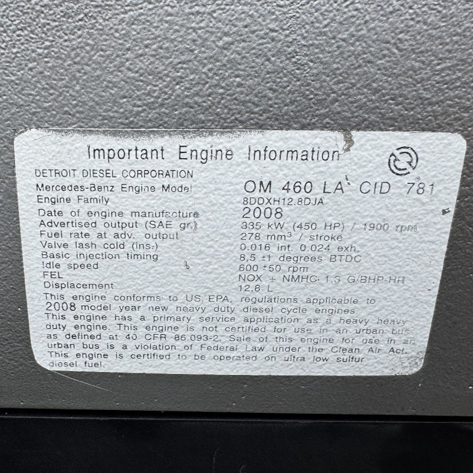 2008 Mercedes-Benz OM460LA 450HP 6 Cyl Diesel Engine For Sale | 12.8L - hdengines.com