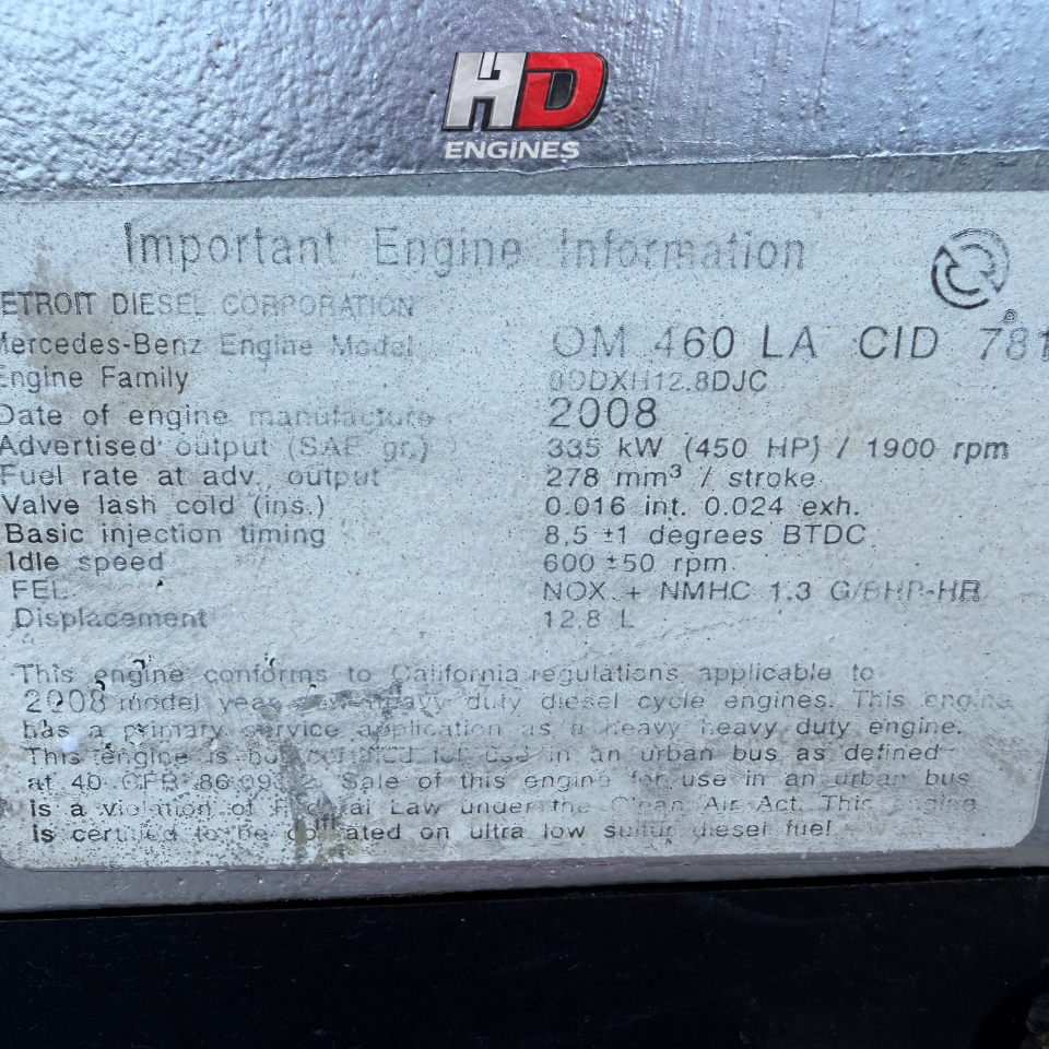 2008 Mercedes-Benz OM460LA 450HP 12.8L EPA07 Diesel Truck Engine for Sale 8DDXH12.8DJC