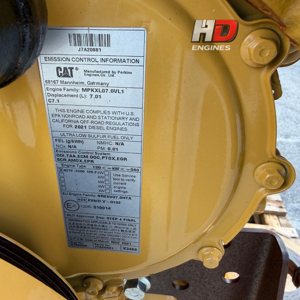 2021 Caterpillar C7.1 Tier 4 Final Industrial Diesel Engine for Sale 173HP 7.1L