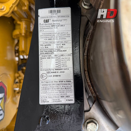 2021 Caterpillar C7.1 Tier 4 Final Industrial Diesel Engine for Sale 173HP 7.1L