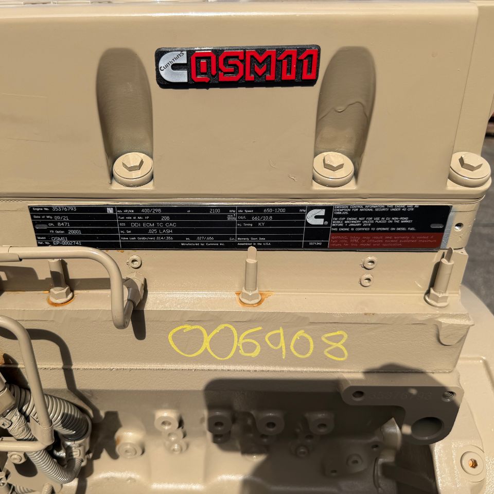 New 2021 Cummins QSM11 Diesel Engine 35376793, 10.8L, 400HP Tier 3, CPL 8471