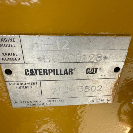 2007 Caterpillar C12 Diesel Engine, Family #5CPXL12.0ESK, 430HP, AR #212-3802